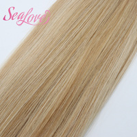 Ekstensi Rambut Manusia Tip Nano Plastik Lurus Berkualitas Tinggi, Double Drawn, Virgin Cuticle-Aligned, Fleksibel, F-tip, Laris Manis
