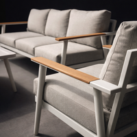 Ensemble de canapés de patio en aluminium pour véranda, résistant aux intempéries, pour usage extérieur, 7 pièces