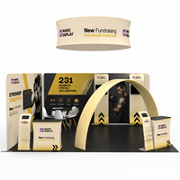 Kit de stand portable pour salon professionnel avec affichage en tissu tendu pour la promotion des expositions