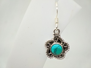 Natural Turquoise Gemstone <b>Earrings</b> Handmade 925 Sterling Silver Jewelry Elegant Blue-Green Stone Dangle Drop <b>Earrings</b> - Product Image 6