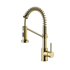 Robinets flexibles modernes Mélangeurs Robinets d'évier de cuisine Laiton doré Acier inoxydable Ressort coulissant Torneira Gour - Product Image 5