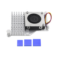 Pi 5 Model B sessiz Fan ve kolay kurulum için Fan alüminyum soğutucu soğutma kiti ile ahududu Pi 5 soğutucu