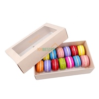 Boîte d'emballage en papier personnalisée pour desserts, biscuits, macarons, beignets, chocolats, avec fenêtre de visualisation