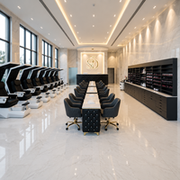 Meubles de salon de manucure professionnels de luxe en gros, table de manucure et fauteuil de pédicure combinés avec spa pour les pieds sans tuyauterie