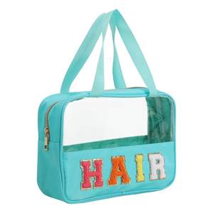 Bolsa de cosméticos de PVC <span class=keywords><strong>transparente</strong></span> personalizada, bolso de cuero <span class=keywords><strong>transparente</strong></span> impermeable OEM, maleta de mano para <span class=keywords><strong>maquillaje</strong></span>, bolsa de viaje para mujer con impresión de logotipo - Product Image 3