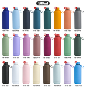 Bouteille d'eau isotherme portable en acier inoxydable de 500 ml avec couvercle en bois, personnalisable avec logo, multicolore, populaire, pour le sport et les voyages, vente en gros - Product Image 3