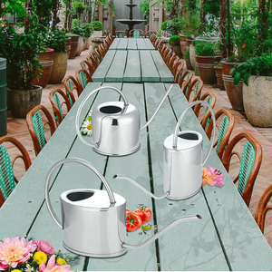1.5 litres 1500ml 1.5l 46oz 0.32ga ferme jardinage pulvérisation en acier inoxydable grande longue buse arrosoir bouteille Pot tasse pot - Product Image 2