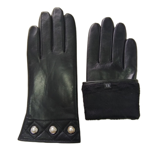 Nuovi <span class=keywords><strong>Guanti</strong></span> in Vera Pelle per Donna, Moda di Tendenza, Alta Qualità, Decorazione con Perle Bianche, Fodera in Pelliccia di Pecora Anilina - Product Image 5