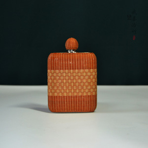 <b>Bamboo</b> Woven Flask Yellow Handmade Eco Friendly Portable Wine <b>Container</b> - Product Image 2