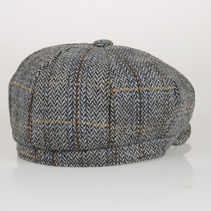 겨울 따뜻한 남자의 플랫 아이비 뉴스 보이 모자 멜튼 울 모자 8 패널 베이커 보이 캡 개츠비 카비 모자 팔각형 모자 - Product Image 6
