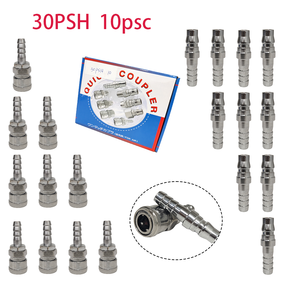 20/30/40PSH Stainless Steel Pneumatic <b>Quick</b> Release Fitting Air Hose Coupler 8/10pcs - Product Image 3