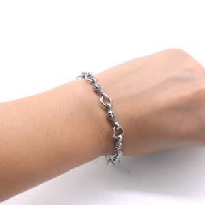 yunnique Skull Design <b>Titanium</b> Steel <b>Chain</b> Bracelet Unisex Fashion Jewelry Gift Geometric Pattern - Product Image 4
