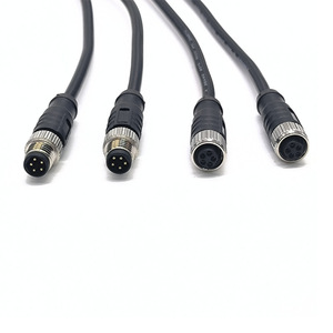 Cable de extensión impermeable M12 de 5 pines, conector automotriz de PVC negro con enchufe macho y hembra para uso en automóviles - Product Image 2