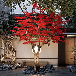 Hojas falsas para exteriores, árbol Artificial de arce, naranja, japonés, para boda, otoño - Product Image 2