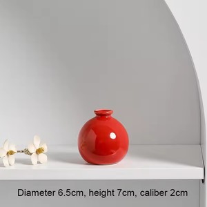 Petit vase en céramique, style japonais simple, pour la décoration de la maison, du salon ou du porche, blanc, rose, violet, bleu, fleurs séchées, hydroponie, 7 cm - Product Image 2