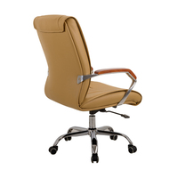 Foshan Directeur Haut Dossier Exclusif Bureau Exécutif Accoudoir Fixe Pivotant PU Chaise D'ordinateur En Cuir