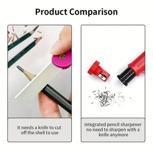 Lápiz de carpintero sólido con recarga de 3 colores para dibujo de carpintería y proyecto de ingeniería Lápiz mecánico de agujero profundo - Product Image 5