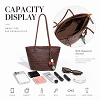 Sacs à bandoulière pour femmes, sacs à main en cuir PU tressé, sac fourre-tout personnalisé avec logo, sac à main pour dames, vente en gros