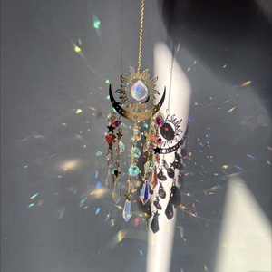 Soleil et Lune Suncatcher Cristal Carillons Éoliens pour Extérieur Vitrail Prismes Suspendus Décor De Jardin Cadeau De Pendaison De Crémaillère - Product Image 4