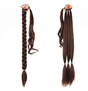 Extensiones de cabello de cola de caballo de 30 pulgadas de largo, banda de goma sintética <span class=keywords><strong>con</strong></span> cola de caballo trenzada, <span class=keywords><strong>trenzas</strong></span> naturales para mujer - Product Image 4