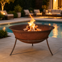 Fournitures de jardin - Brasero extérieur en fonte de 29 pouces pour brûler du bois, idéal pour la terrasse et le jardin