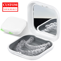 Étui personnalisé pour appareil orthodontique avec logo, miroir intégré, boîte de rangement promotionnelle pour appareils dentaires, cadeau pour l'hygiène bucco-dentaire