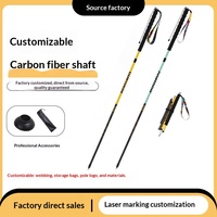 Profesyonel Ultra Hafif Karbon Fiber Katlanabilir Darbeye Dayanıklı EVA Saplı Ayarlanabilir Yürüyüş Bastonu Katlanabilir Trekking Yürüyüş Sopa