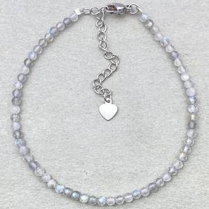 Labradorite Bracelet Dainty Gemstone Jewelry Micro Faceted <b>Beads</b> <b>Crystal</b> Bracelet Minimalist Jewelry Tiny Gemstone Bracelet - Product Image 3