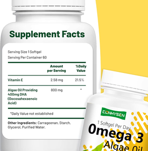Cápsulas blandas de Aceite de algas Omega 3 de etiqueta privada que mantienen la salud del corazón y los ojos mejoran la función cognitiva Cápsula de cápsulas blandas de vitamina E DHA - Product Image 2