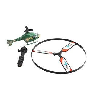 EPTおもちゃ格安プルラインプレーンおもちゃプルストリングフライングディスクゲームフライングディスクおもちゃヘリコプター子供用