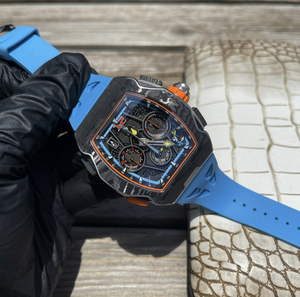 Top hommes fibre de carbone style punk multifonctionnel montre mécanique style designer prend en charge LOGO personnalisé - Product Image 2