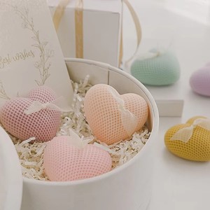 Bougie en forme de cœur à texture tissée, sans fumée, romantique, pour la Saint-Valentin, cadeau de mariage, décoration d'intérieur, ornement, vente <span class=keywords><strong>chaude</strong></span> - Product Image 3