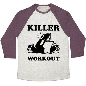 Camiseta de béisbol unisex Tri-Blend de Killer Workout (Orca) - Product Image 3