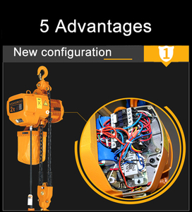 Polipasto Eléctrico de Cadena Tipo Carro con Gancho para Construcción, Certificado CE, Monorriel, 500 kg, 1 Tonelada, <span class=keywords><strong>2</strong></span> Toneladas, 220V, 380V, 50/60Hz - Product Image 2