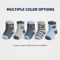 Chaussettes mi-mollet pour tout-petits garçons en coton doux, motif dessin animé camion et pelle, usage quotidien, chaussettes pour enfants, logo personnalisé