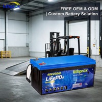 Batterie de chariot élévateur au phosphate de fer et de lithium (LFP) de qualité A, 48V 200AH, pour la manutention des matériaux, longue durée de vie, conforme aux normes UN38.3, CE, RoHS, MSDS, fabriquée en usine