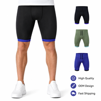 Shorts de sport athlétiques personnalisés OEM ODM pour l'entraînement, yoga, compression premium, tissu élastique, fitness, shorts pour hommes