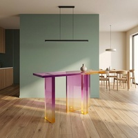 Nordischer Moderner Acryl-Konsolentisch Minimalistischer Transparenter Acryl-Beistelltisch für Wohnzimmer und Esszimmer