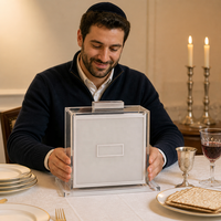 Tasse de lavage Judaica avec poignées dorées-Coupe de Kiddouche Lucite transparente pour le Shabbat juif, la Pâque et la décor