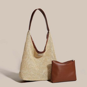 Nouveau style de sac fourre-tout en <span class=keywords><strong>osier</strong></span> rétro, <span class=keywords><strong>grand</strong></span> sac à bandoulière unique pour femmes, sac de plage de vacances d'été décontracté et spacieux - Product Image 4