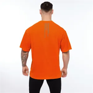 High Quality Hip Hop Men Drop Shoulder T-shirt Unisex Blank Custom Logo Loose Fashion Streetwear Mesh Plain Oversized T Shirts