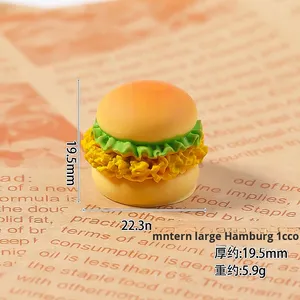 Thân Thiện Với Môi Tự Làm Thu Nhỏ Cảnh Quan Trang Trí Sáng Tạo Nhựa Thủ Công Mỹ Nghệ Keychain Bánh Hamburger Nướng Kem Phim Hoạt Hình Mô Phỏng Thực Phẩm Chơi - Product Image 6