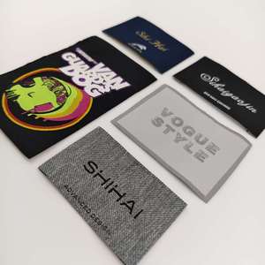 Tùy chỉnh cao cấp gấp dệt nhãn thêu vải nhãn cho quần áo may mặc Hoodies xuống áo khoác - Product Image 1