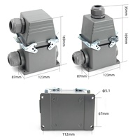 Connecteur robuste BYLJQ HDC HE-032 32/36/40 broches, prise de courant rectangulaire industrielle aérospatiale pour carte de circuit imprimé, IP65 500V 16A, en aluminium