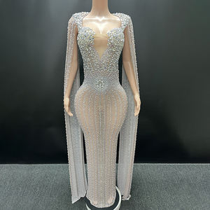 Новое Y3764-B, Прямая поставка, Новое поступление, роскошное платье для выпускного вечера, элегантное вечернее платье со стразами, накидка с рукавами для вечеринки - Product Image 2