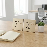Prise murale industrielle universelle de type 86, interrupteur 10A, prise multifonction standard britannique avec ports USB, IP22, utilisation hospitalière