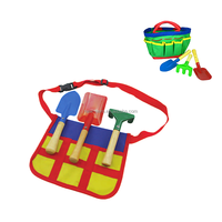 Mini jeu d'outils basiques de jardinage pour enfants, 3 pièces, sac de couleur sous blister, fourche à râteau, kit d'outils colorés pour la plage et le sable des enfants