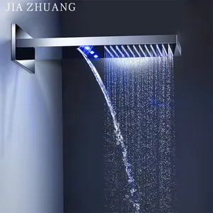 Accesorios de baño SS 304 LED lluvia cascada cabezal de ducha con manguera ducha de mano