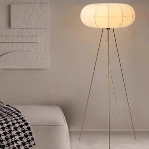 Lustre de style japonais Wabi Sabi, ovale, en tissu blanc, luminaire suspendu E27 LED pour chambre à coucher, salon, bureau, maison d'hôtes - Product Image 2