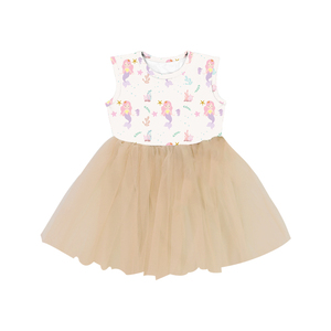 SQG-089 Vestido de Moda para Niñas, Top de Seda de Leche, Falda de Tul Súper Suave, Vestidos de Verano para Niñas, Fiesta de Cumpleaños, OEM - Product Image 6